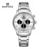 NAVIFORCE NF8076 Stainless Steel Fashion Casual Business Chronograph Luminous Date Display Quartz Watch For Men - White Silver